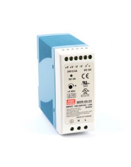 MDR 60 Watt Miniature DIN Rail Power Supply 24V DC 2.50A